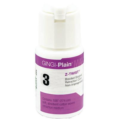 Gingi-Plain Max Z-Twist Braided Gingival Retraction Cord Non-Impregnated #3