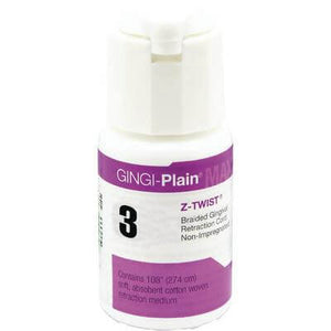 Gingi-Plain Max Z-Twist Braided Gingival Retraction Cord Non-Impregnated #3 | SurgiMac Dental Supply