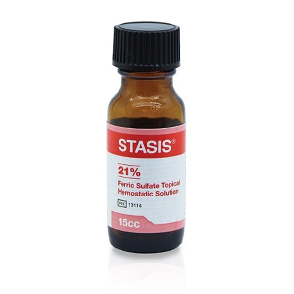 Stasis 21% Ferric Sulfate, Hemostyptic Solution without epinephrine, 15 mL