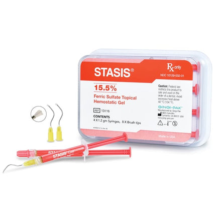 STASIS® 15.5% Ferric Sulfate Topical Hemostatic Gel Syringe, 1.2 mL Syringe 4-Pack