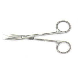 House Brand Scissor - Goldman-Fox 5" Curved, Serrated. One Blade Is Serrated | SurgiMac Dental Supply