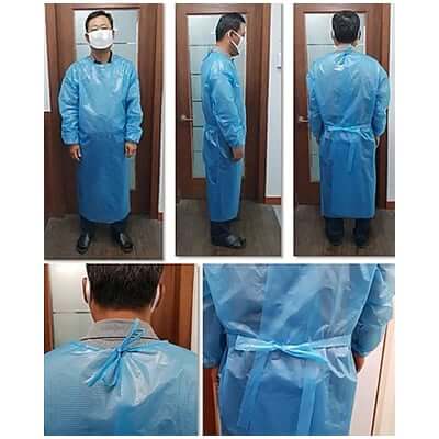 House Brand Level 2 Blue Isolation Gowns, 10/Pk | SurgiMac Dental Supply