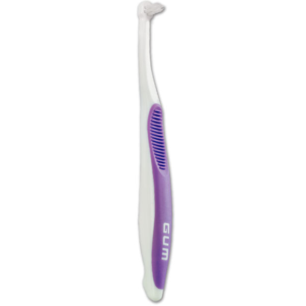 GUM End Tuft Toothbrush, Tapered Trim, 3 Rows, 7 Tufts, Small Head, 1 dz/bx 308PD