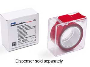 Hanel Occlusion Foil, Two-sided Red/Black, 12 microns, 22 mm x 25 m roll | SurgiMac Dental Supply