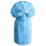 House Brand Blue Disposable Isolation Gowns 10/Bag, Regular/Large, Full Length | SurgiMac Dental Supply