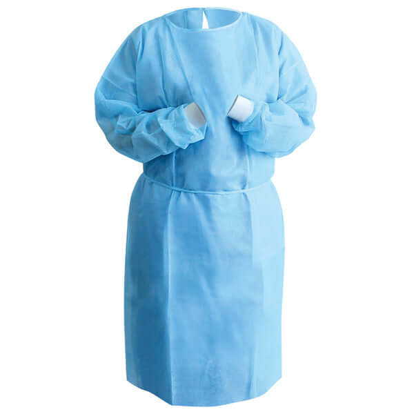 SMS Isolation Gown MacSafe by SurgiMac | Tie Back | Knitt cuffs | One size fits all | Blue 10-1551