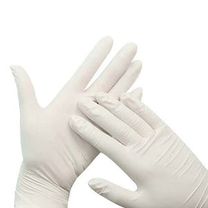 House Brand Powder-Free Latex Gloves, Polymer Coated, Non-Sterile, X-Small, White, 100/Bx | SurgiMac Dental Supply