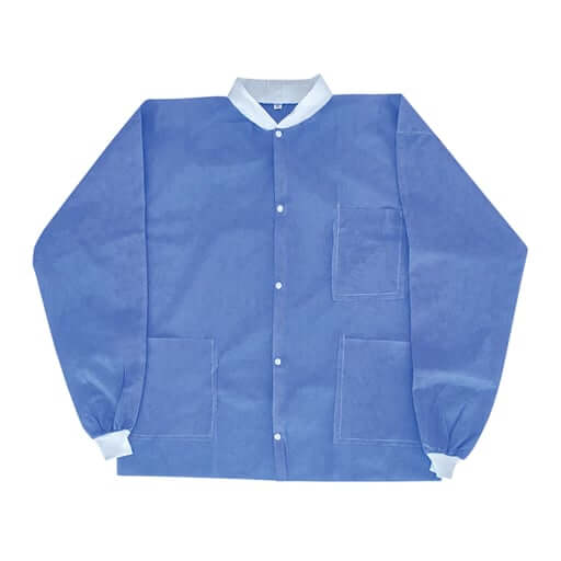 House Brand Blue Disposable Lab Coat, Medium, 10/Pk | SurgiMac Dental Supply