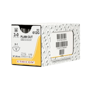 Absorbable Suture with Needle Plain Gut X-1 1/2 Circle Reverse Cutting Needle Size 3 - 0 | SurgiMac Dental Supply