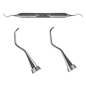 Hu-Friedy #4R/4L double end Columbia curette with #6 Satin Steel Handle | SurgiMac Dental Supply