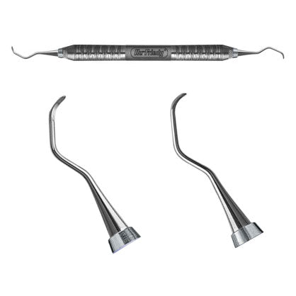 Hu-Friedy #4R/4L double end Columbia curette with #6 Satin Steel Handle | SurgiMac Dental Supply