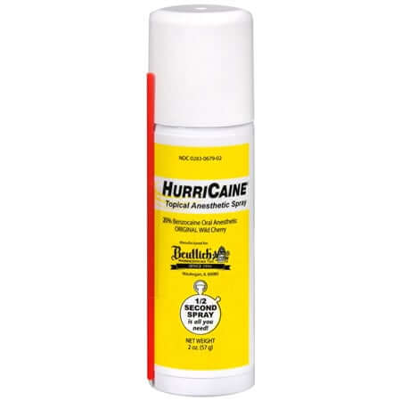 HurriCaine Topical Anesthetic Spray - Wild Cherry, 2 oz. can | SurgiMac Dental Supply