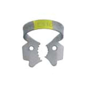 Hygenic Fiesta Color Coded Clamps. #12A (yellow) winged metal dam clamp | SurgiMac Dental Supply
