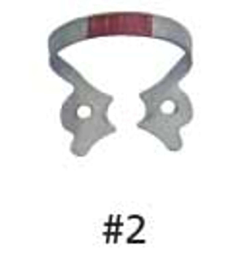 Hygenic Fiesta Color Coded Clamps. #2 (brown) winged metal dam clamp. Premolars | SurgiMac Dental Supply