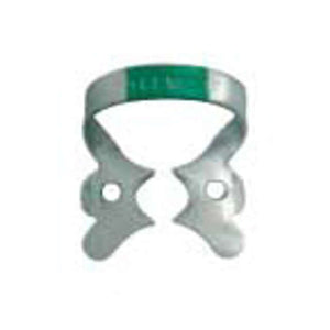 Hygenic Fiesta Color Coded Clamps. #2A (green) winged metal dam clamp | SurgiMac Dental Supply