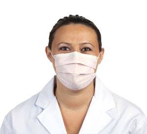 Fluid Resistant Ear Loop Pink Face Mask, 50/bx 20325