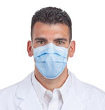 Tie-On, Blue Face Mask 40/bx 20336