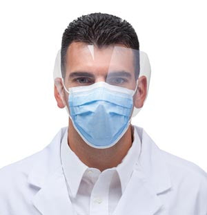 High Filtration Blue Face Mask with Face Shield, 25/bx | Sultan | Only at SurgiMac