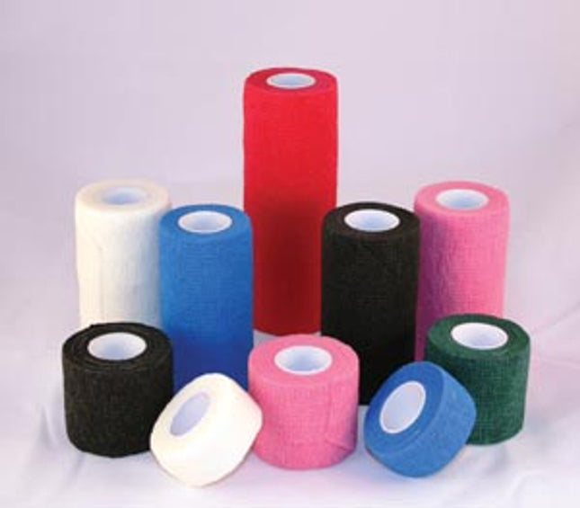 Medicom | Cohesive Bandage, 1" x 5 Yds, Non-Sterile, Assorted Colors: Red, Blue, White, Individually Wrapped, 72/Bx | A1061-A