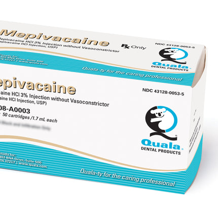 Quala Mepivacaine 3% Local Anesthetic PLAIN Cartridges, 1.7 mL 50/Box | Quala | Only at SurgiMac