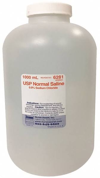 Nurse Assist Irrigation Sodium Chloride Saline 0.9% - 1000 ml bottle