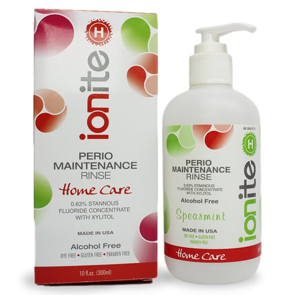 Ionite-H 0.63% Stannous Perio Rinse - Spearmint, case of 12 x 10 oz. bottles