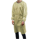 House Brand Isolation Gowns, Yellow, 10/Pk, Fluid-Resistant Protective Gowns | SurgiMac Dental Supply