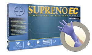 Ansell Microflex Supreno Ec Powder-Free Extended Cuff Nitrile Exam Gloves (Box of 40 Gloves)