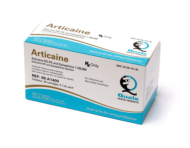 Quala | Articaine HCl 4% and Epinephrine 1:100.000 (Rx), 50/bx | 08-A1400