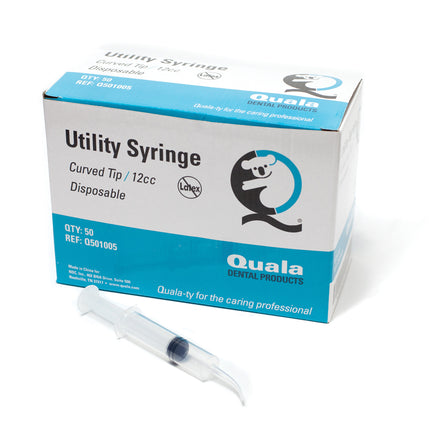 Curved Tip Utility Syringe, Disposable. 12cc. Latex Free, 50/bx, 20 bx/cs