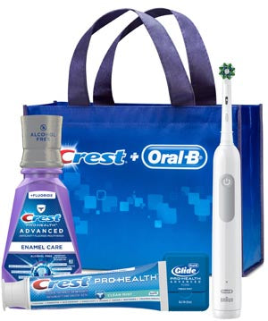 Procter & Gamble | Oral-B Pro 1000 Electric Toothbrush, Crest Pro-Health Clean Mint Toothpaste (4.6 Oz), Crest Pro-Health Advanced Enamel Care Mouthwash (500 Ml), Oral-B Glide Pro-Health Advanced Floss (15m), Cross action Brush Head, 3 Bgs/cs | 80367133-1