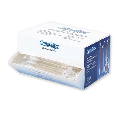 SurgiMac | Caine Tips Premeasured 20% Benzocaine Topical Anesthetic Liquid in a Disposable | 27-1100