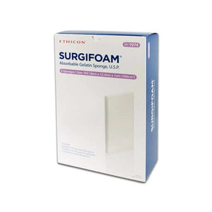Surgifoam Absorbable Hemostatic Gelatin Sponge, 8 cm x 12.25 cm x 1 cm, 6/Box | SurgiMac Dental Supply