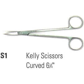 House Brand Kelly Scissors, 6.25", Curved. Single Scissors