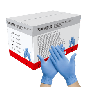 Nitrile Exam Gloves MacSoft by SurgiMac | Blue | Chemo Tested | 300 Count 6116-L-CS