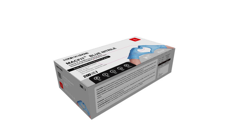 Nitrile Exam Gloves MacFit by SurgiMac | Blue | 200 Count 2215-XS