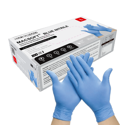 Nitrile Exam Gloves MacSoft by SurgiMac | Blue | Chemo Tested | 100 Count | 4116-L | SurgiMac | SurgiMac