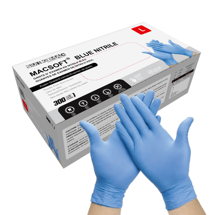 Nitrile Exam Gloves MacSoft by SurgiMac | Blue | Chemo Tested | 300 Count | 6116-L | SurgiMac | SurgiMac