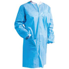 House Brand Lab Coats Sky Blue - Medium 50/Pk. Fluid Resistant, Static Free | SurgiMac Dental Supply