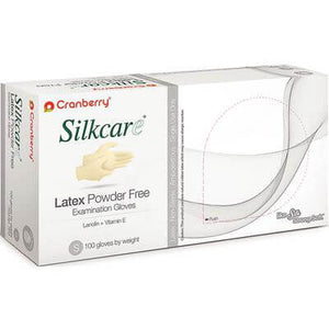 Silkcare Latex Gloves: Small, Powder-Free 100/Bx. Non-Sterile, Micro-Web | SurgiMac Dental Supply
