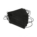 House Brand Face Mask, 4-Ply, Black, 50/Box.