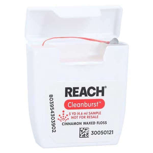 REACH Clean Burst Dental Floss, Cinnamon, Trial Size, 5 yds, 144/cs | SurgiMac Dental Supply