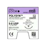 Absorbable Suture with Needle PolySyn Polyglycolic Acid PC31 3/8 Circle Precision Reverse Cutting Needle Size 5 - 0 Braided 495B