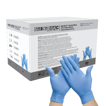 Nitrile Exam Gloves MacSoft by SurgiMac | Blue | Chemo Tested | 200 Count | 5116-M-CS | SurgiMac | SurgiMac