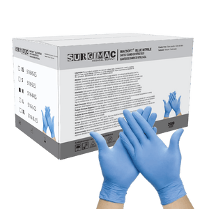 Nitrile Exam Gloves MacSoft by SurgiMac | Blue | Chemo Tested | 200 Count 5116-M-CS