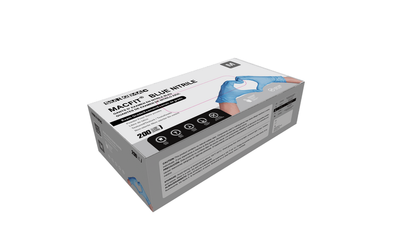 Nitrile Exam Gloves MacFit by SurgiMac | Blue | 200 Count 2215-XS