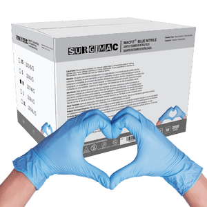 Nitrile Exam Gloves MacFit by SurgiMac | Blue | 200 Count 2217-M-CS