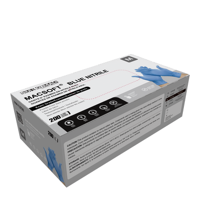 Nitrile Exam Gloves MacSoft by SurgiMac | Blue | Chemo Tested | 200 Count | 5116-XS | SurgiMac | SurgiMac