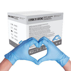 Nitrile Exam Gloves MacFit by SurgiMac | Blue | 100 Count 2117-M-CS