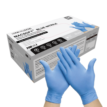 Nitrile Exam Gloves MacSoft by SurgiMac | Blue | Chemo Tested | 200 Count | 5116-M | SurgiMac | SurgiMac